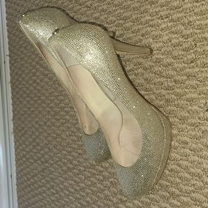 Sparkly, silver/gold, Michael Kors heels, Size 8, 4" heel